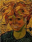 Vincent Van Gogh Canvas Paintings - Young Man with a Corflower